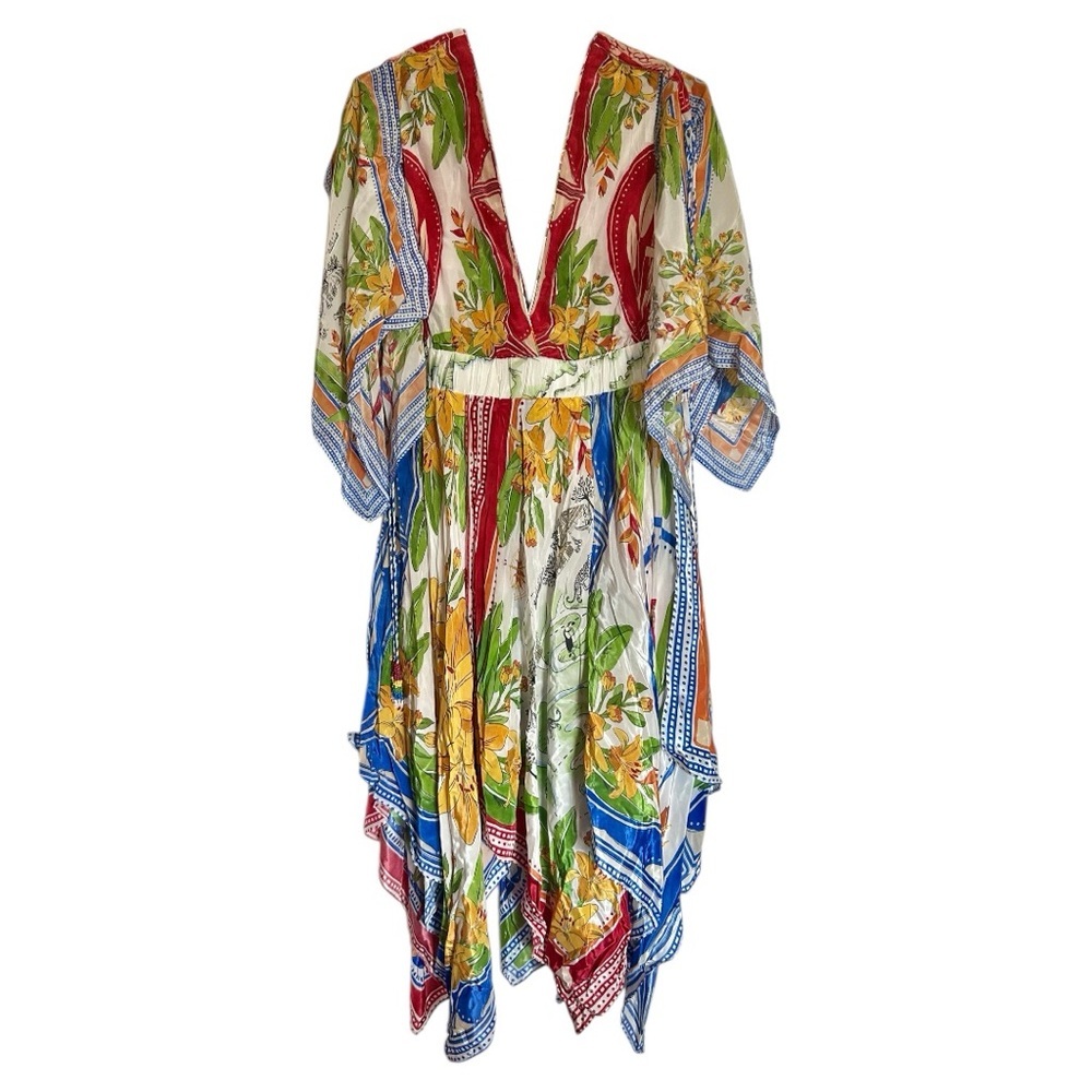 NWT FARM Rio Tropical Destination Kimono Sleeve midi dress - Picture 3 of 10